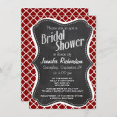 Invitation Quatrefoil rouge foncé ; aspect Vintage du tableau (Devant / Derrière)