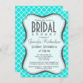 Invitation Quatrefoil Turquoise Lumineux (Devant / Derrière)