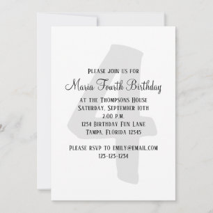 Invitation Quatrième anniversaire minimaliste Neutralité homm