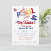 Invitation Quatrième d'anniversaire de juillet (Debout devant)