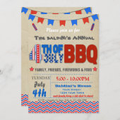 Invitation Quatrième d'invitation de BBQ de juillet (Devant / Derrière)