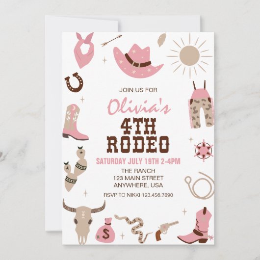 Invitation Quatrième rodéo rose Occident 4e anniversaire (Devant)