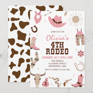 Invitation Quatrième Rodéo Western Rose 4ème Anniversaire