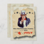 Invitation Quatrième vintage de hippie d'invitation de (Devant / Derrière)