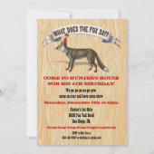 Invitation Que dit le renard à l'invitation de fête d'anniver (Devant)