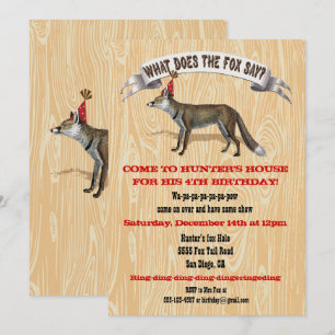 Invitation Que dit le renard à l'invitation de fête d'anniver