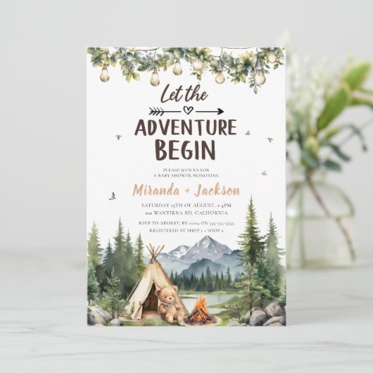 Invitation Que l'aventure commence (Debout devant)