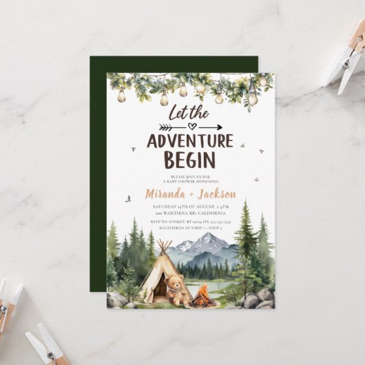 Invitation Que l'aventure commence (Devant/Arrière en situation)