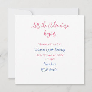 Invitation que l'aventure commence 30ème anniversaire ajouter