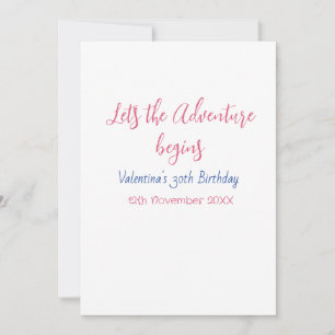 Invitation que l'aventure commence 30ème anniversaire ajouter