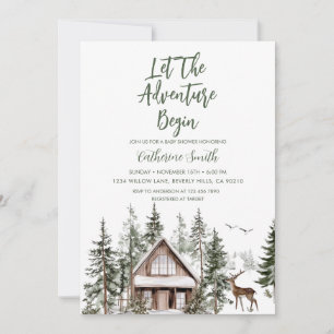Invitation Que l'aventure commence Baby Shower d'hiver
