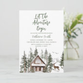 Invitation Que l'aventure commence Baby Shower d'hiver (Debout devant)