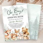 Invitation Que l'aventure commence Fête de bébé garçon Bois