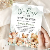 Invitation Que l'aventure commence Fête de bébé garçon Bois