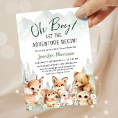 Invitation Que l'aventure commence Fête de bébé garçon Bois