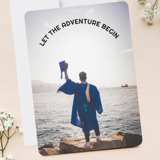Invitation Que l'aventure commence Fête de départ pour diplôm