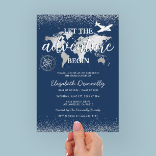 Invitation Que l'aventure commence Fête de fin d'études