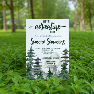 Invitation Que l'aventure commence ! Fête de mariage en forê