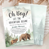 Invitation Que l'aventure commence Garçon Fête de bébé en for