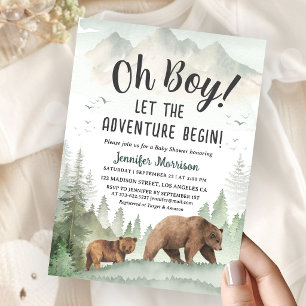 Invitation Que l'aventure commence Garçon Fête de bébé en for
