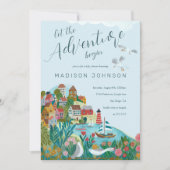 Invitation Que l'aventure commence garçon fête de bébé shower (Devant)