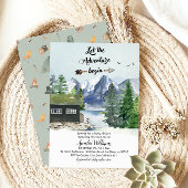 Invitation Que l'aventure commence Montagne aquarelle