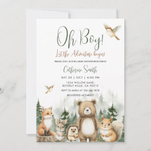 Invitation Que l'aventure commence Shower bébé bois
