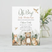 Invitation Que l'aventure commence Shower bébé bois (Debout devant)