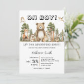 Invitation Que l'aventure commence Shower bébé bois pour fill (Debout devant)