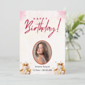 Invitation Que les bougies sur votre gâteau brillent de mille (Debout devant)