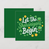 Invitation Que les frénésies commencent Drôle de St Patrick (Devant / Derrière)