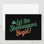 Invitation Que les Shenanigans commencent Drôle de Saint-Patr (Devant / Derrière)