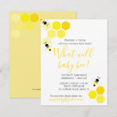 Invitation que sera bébé bee GENDER REVEAL douche neutre (Devant / Derrière)