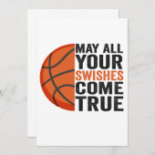 Invitation Que tous vos lancers soient réussis Funny Basketba (Devant / Derrière)