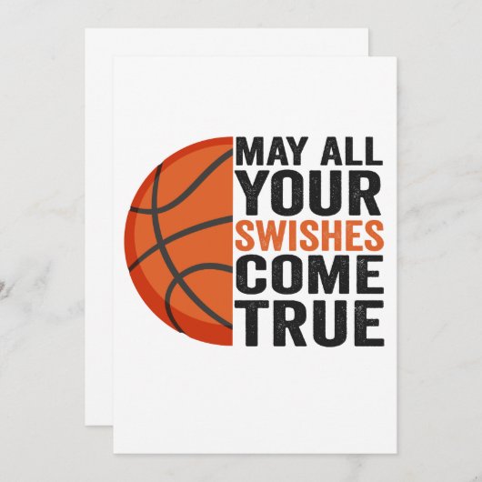 Invitation Que tous vos lancers soient réussis Funny Basketba (Devant / Derrière)