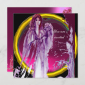 Invitation QUEEN GUINEVERE violet blanc jaune noir (Devant / Derrière)