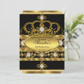Invitation Queen King Prince Royal Gold Diamond Party (Debout devant)