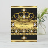 Invitation Queen King Prince Royal Gold Diamond Party (Debout devant)