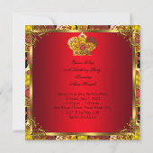 Invitation Queen King Regal Red Gold Royal fête d'anniversair (Dos)