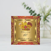 Invitation Queen King Royal Red Gold Elite fête d'anniversair (Debout devant)