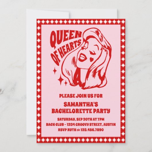 Invitation Queen of Hearts Bachelorette Party (Devant)