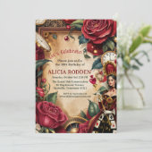 Invitation Queen of Hearts Birthday Party  (Debout devant)