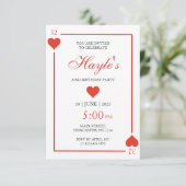 Invitation Queen of Hearts Casino Playing Cards 32e anniversa (Debout devant)