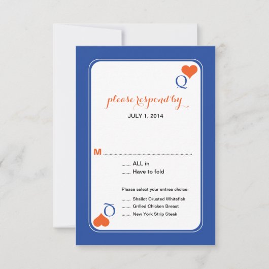 Invitation Queen of Hearts Deck of Cards Mariage RSVP (Devant)