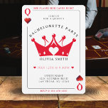 Invitation Queen of Hearts Poker Card Bachelorette Party<br><div class="desc">Cool reine des coeurs jouant carte bachelorette invitation de la fête. Personnalisez-le avec les détails de votre événement. Idéal pour un poker ou une fête thématique à Las Vegas.</div>