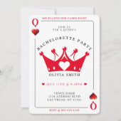 Invitation Queen of Hearts Poker Card Bachelorette Party (Devant)