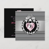 Invitation Queen of Hearts Sweet 311-Striped 16 (Devant / Derrière)