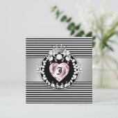 Invitation Queen of Hearts Sweet 311-Striped 16 (Debout devant)