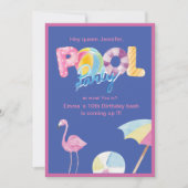 Invitation Queen Pool Party Bash : ado tendance pour enfants  (Devant)