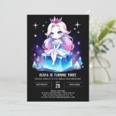 Invitation Queen Simple Princesse Anniversaire (Debout devant)